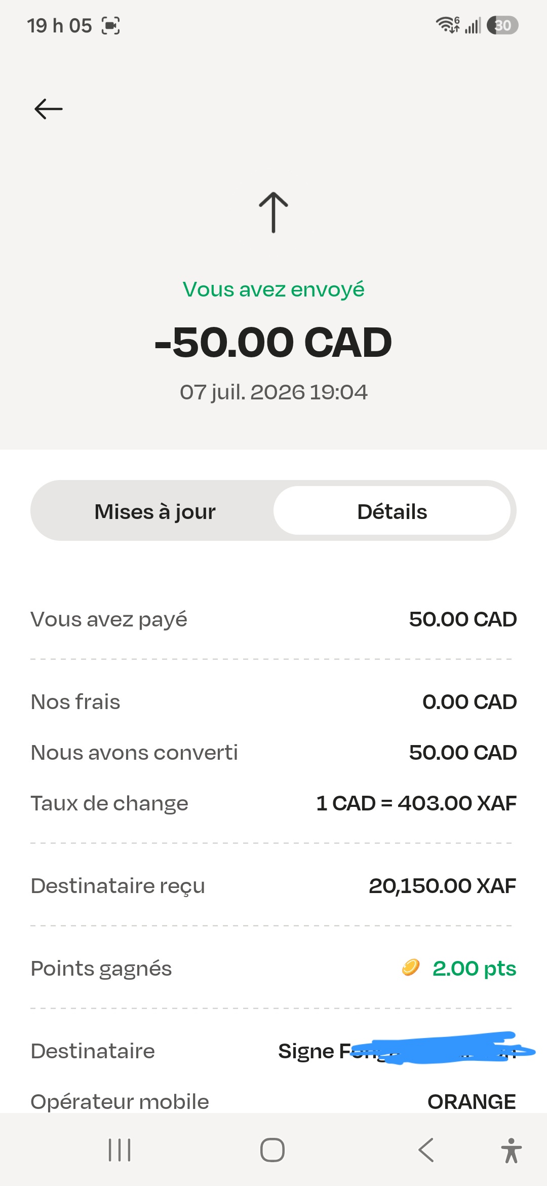 Preuve de paiement juin